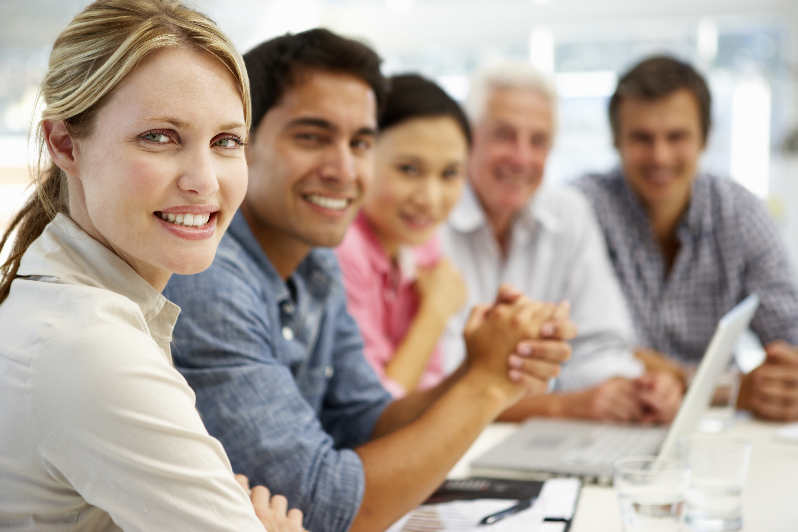 Mixed group in business meeting